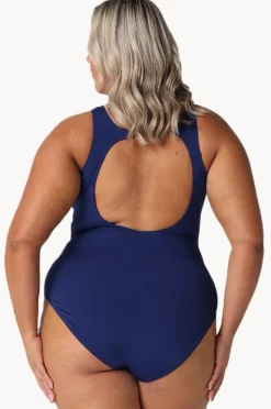 Women Capriosca Luxe Sport Zip High Neck One Piece