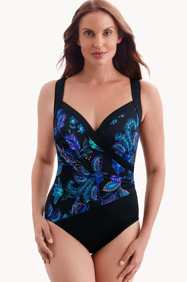 Women Longitude Majorelle Garden Piped Cross Over One Piece