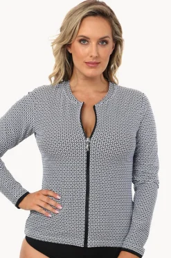 Women Babes In The Shade Mamiko Long Sleeve Zip Suntop
