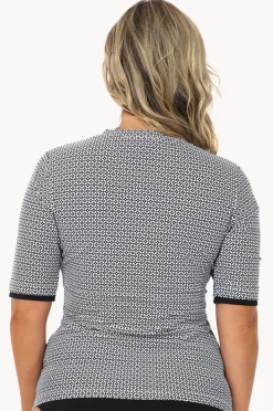 Women Babes In The Shade Mamiko Short Sleeve Zip Suntop