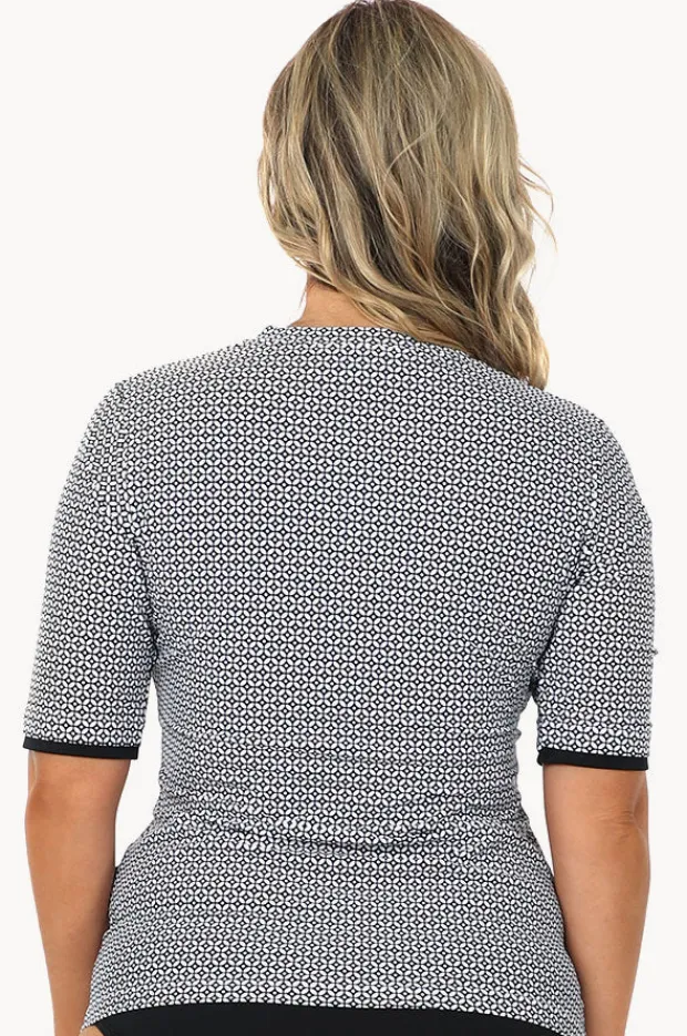 Women Babes In The Shade Mamiko Short Sleeve Zip Suntop