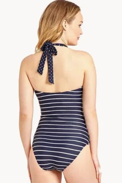 Women Jojo Maman Bebe Maternity Stripe Halter One Piece