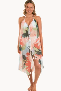 Women Pool To Party Maui Escape Maxi Halter Dress