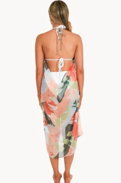 Women Pool To Party Maui Escape Maxi Halter Dress