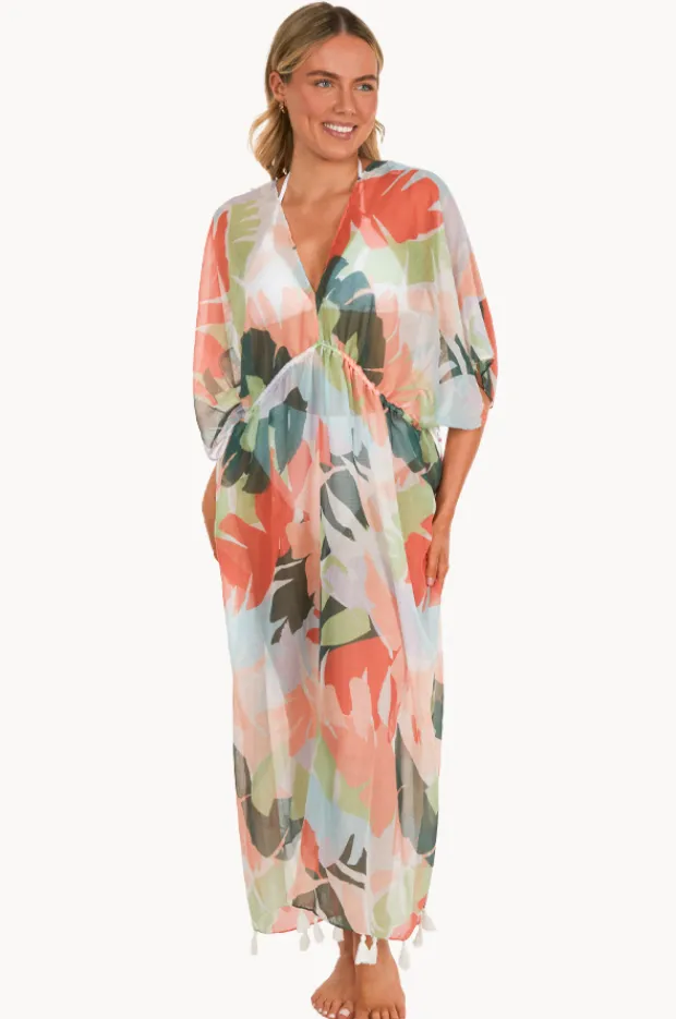 Women Pool To Party Maui Escape Poolside Maxi Dress