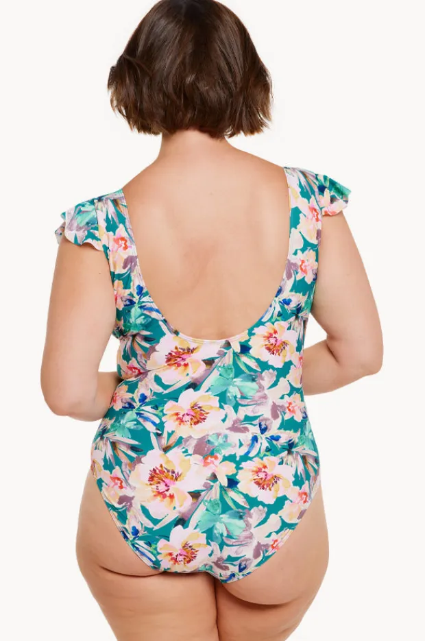 Women Capriosca Maui Frill Sleeve V Neck One Piece