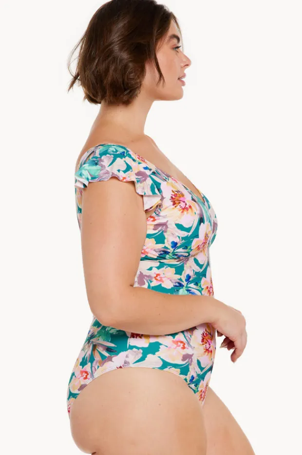 Women Capriosca Maui Frill Sleeve V Neck One Piece