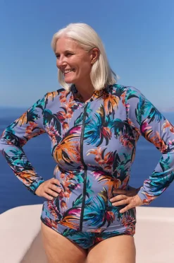 Women Capriosca Mauritius Long Sleeve Zip Suntop