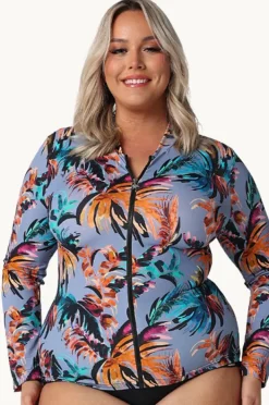 Women Capriosca Mauritius Long Sleeve Zip Suntop