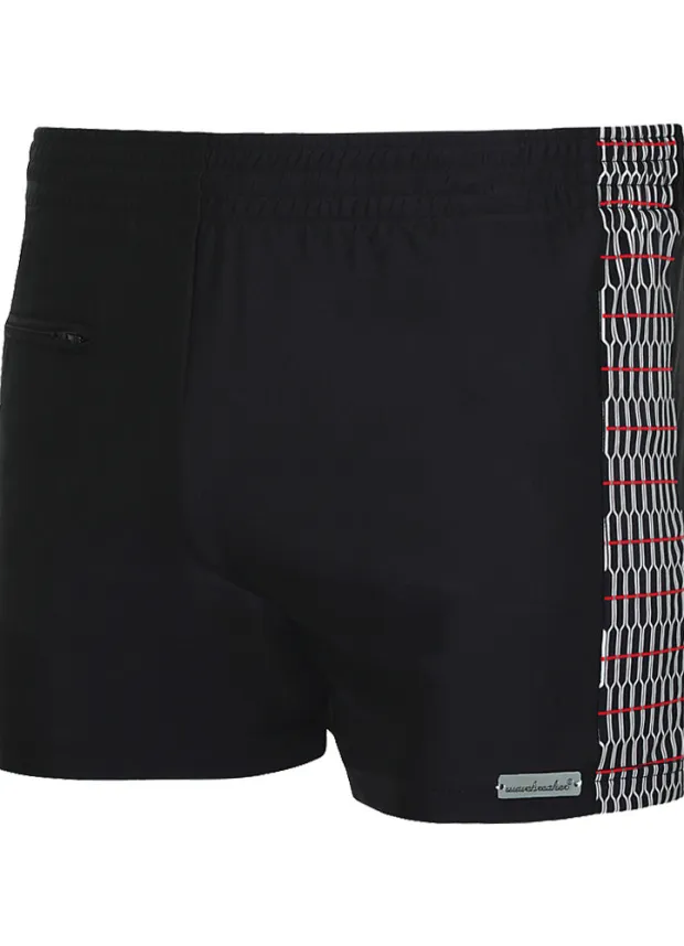 Wavebreaker Mens Geo Splice Zip Swim Short