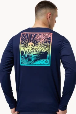 Speedo Mens Graphic Long Sleeve Suntop