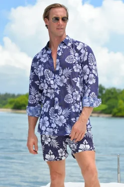 Pier St. Barth Mens Hibiscus Swim Short