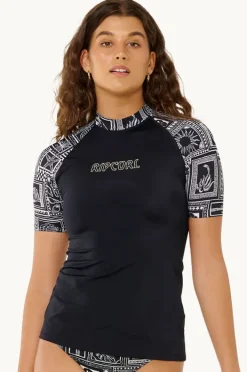 Women Rip Curl Mermaid Beach Short Sleeve Suntop