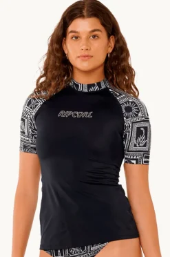 Women Rip Curl Mermaid Beach Short Sleeve Suntop