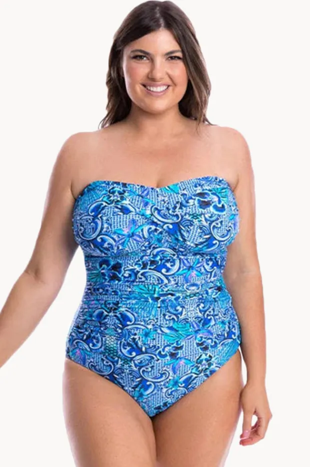 Women Capriosca Mermaid Twist Front Bandeau One Piece