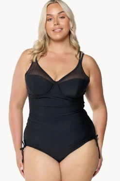 Women Capriosca Mesh DD/E Cup Ruched Tie Side One Piece