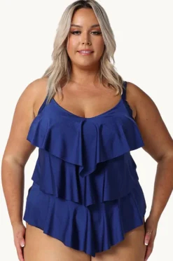 Women Capriosca Metallic Tiered Frill Tankini Separate