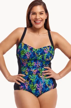 Women Funkita Midnight Meadow DD/E Cup Twist Front One Piece