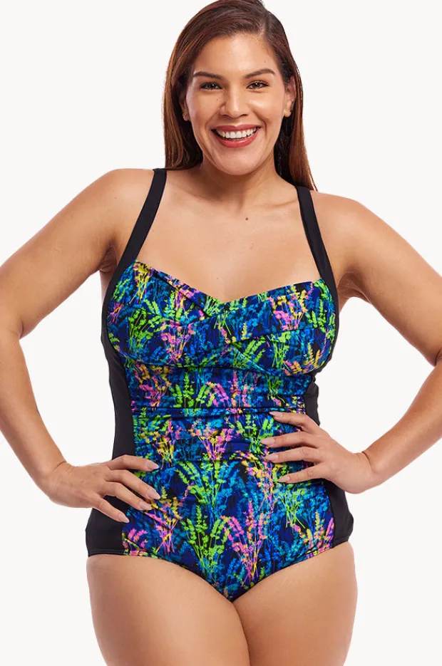 Women Funkita Midnight Meadow DD/E Cup Twist Front One Piece