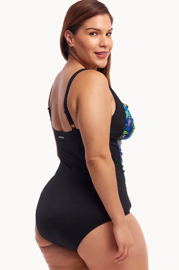 Women Funkita Midnight Meadow DD/E Cup Twist Front One Piece