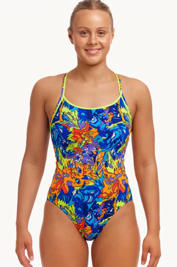 Women Funkita Mixed Mess Diamond Back One Piece