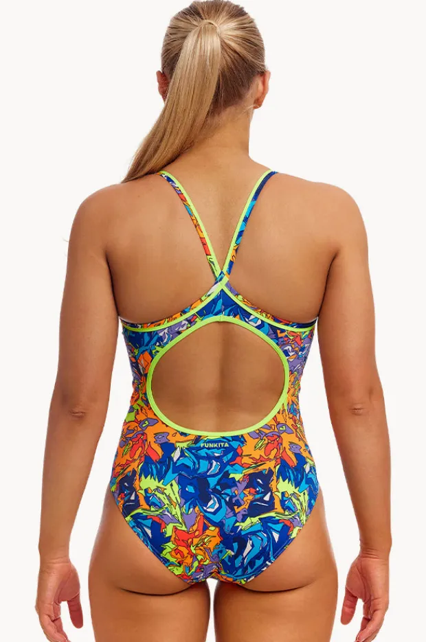 Women Funkita Mixed Mess Diamond Back One Piece