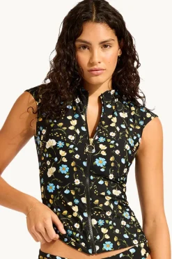 Women Seafolly Modern Romance Cap Sleeve Suntop