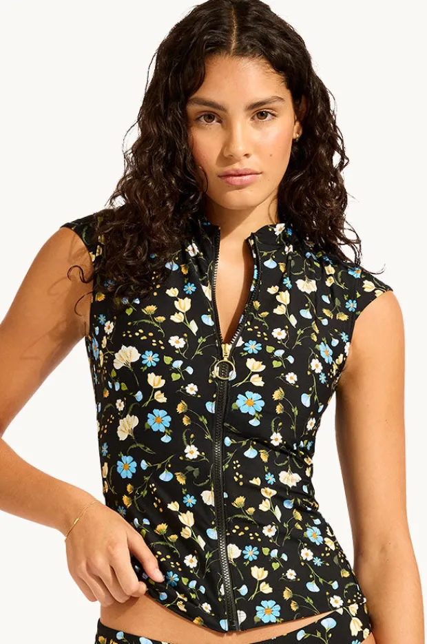 Women Seafolly Modern Romance Cap Sleeve Suntop