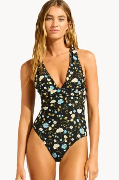 Women Seafolly Modern Romance Cross Back One Piece