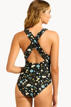 Women Seafolly Modern Romance Cross Back One Piece