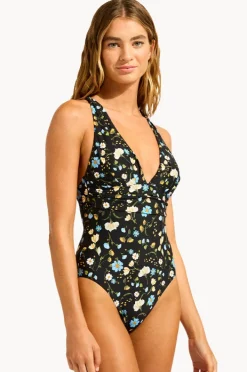 Women Seafolly Modern Romance Cross Back One Piece
