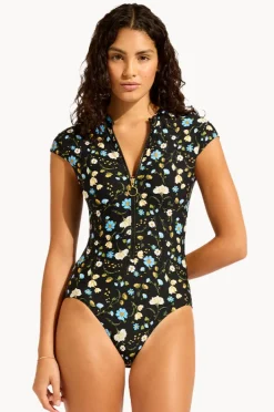Women Seafolly Modern Romance Zip Front One Piece