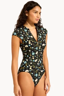 Women Seafolly Modern Romance Zip Front One Piece