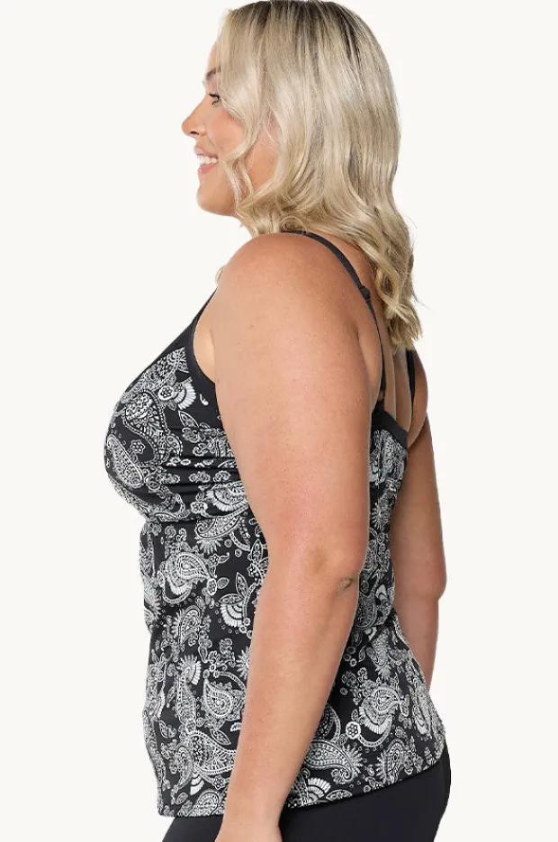 Women Capriosca Mono Paisley DD/E Cup Underwire Tankini Separate