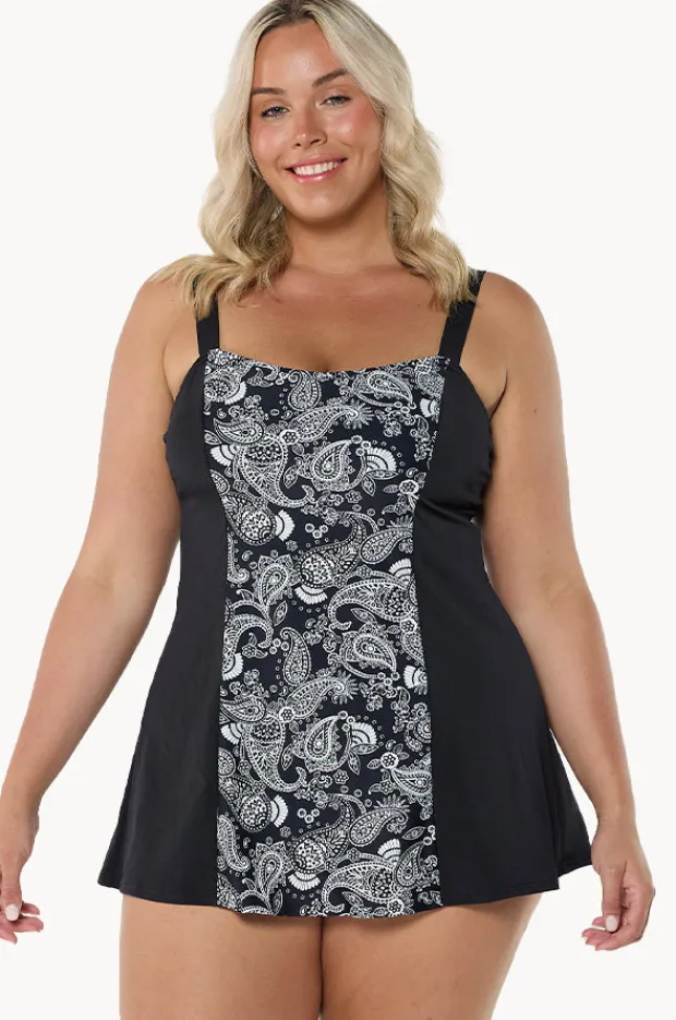 Women Capriosca Mono Paisley Wide Strap Swim Dress
