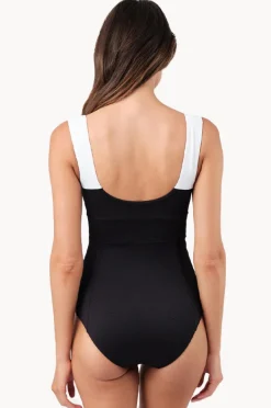 Women Une Piece Monochrome Texture Classic Square Neck One Piece