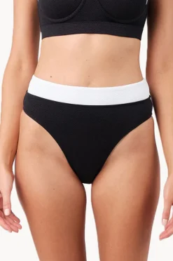 Women Une Piece Monochrome Texture High Cut High Waist Bottom