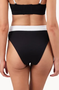 Women Une Piece Monochrome Texture High Cut High Waist Bottom