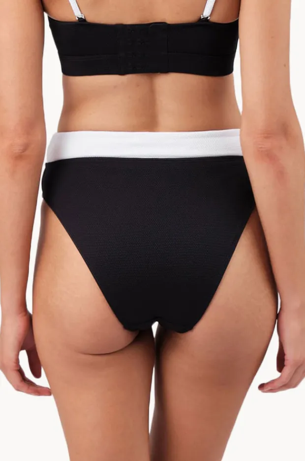 Women Une Piece Monochrome Texture High Cut High Waist Bottom