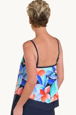 Women Maxine Mosaic Leaves Flutter Tankini Separate