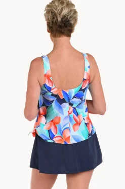 Women Maxine Mosaic Leaves Skirtini Swim Dress