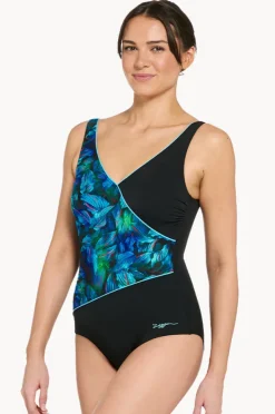 Women Zoggs Mystic Wrap Front One Piece