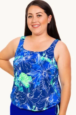 Women T.h.e. Swimwear Nantucket D/DD Cup Blouson Tankini Separate