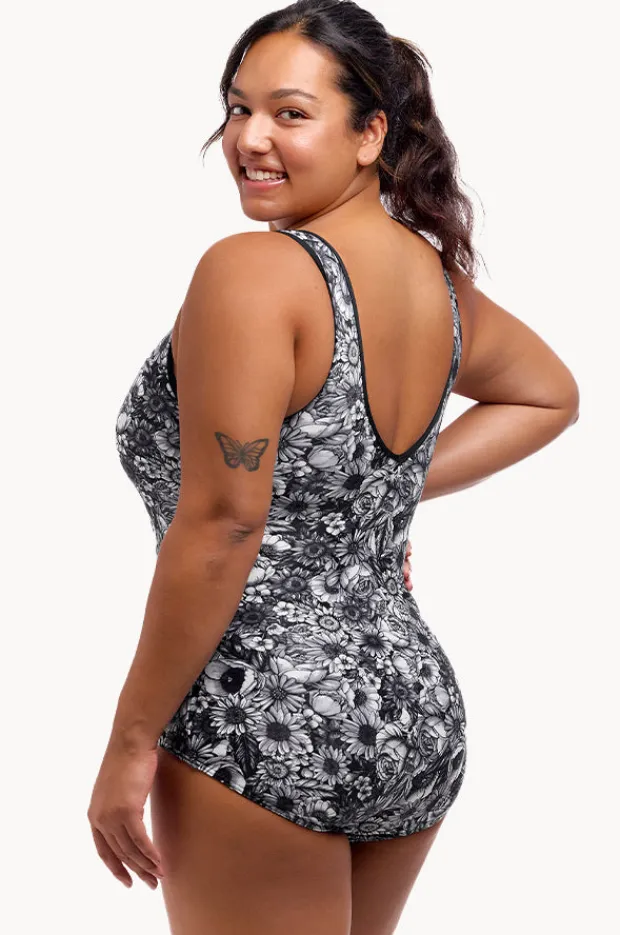 Women Funkita Nights Rose DD/E Cup Zip Front One Piece