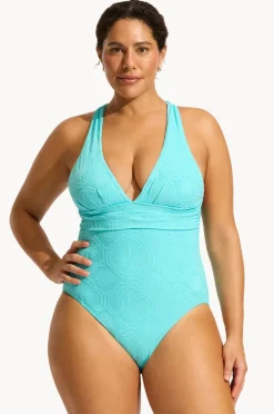 Women Seafolly Oasis Cross Back One Piece