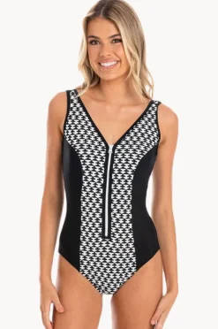 Women Togs Swimwear Odesssa Zip V Neck One Piece