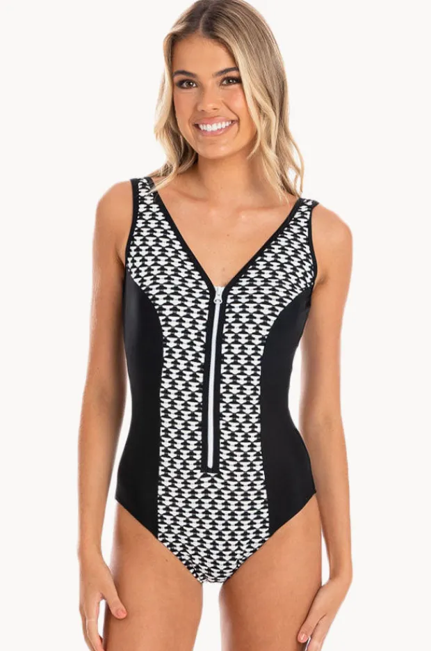 Women Togs Swimwear Odesssa Zip V Neck One Piece