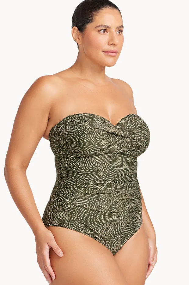 Women Artesands Onda Perspective Botticelli D/DD Cup Bandeau One Piece