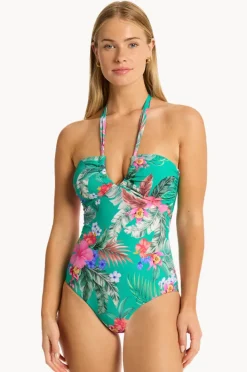 Women Sea Level Pacifico Halter Bandeau One Piece