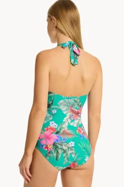 Women Sea Level Pacifico Halter Bandeau One Piece